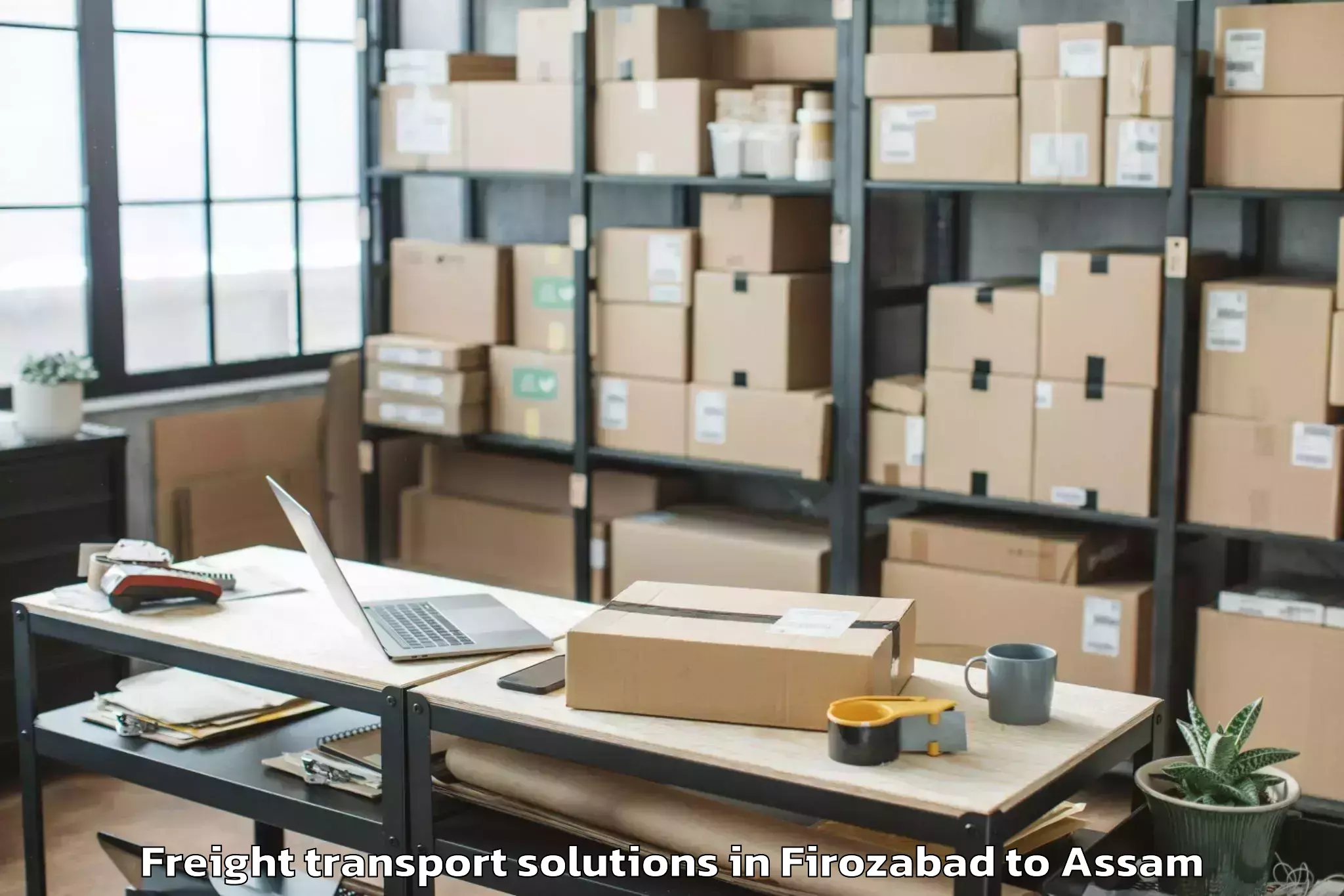 Top Firozabad to Laharighat Freight Transport Solutions Available